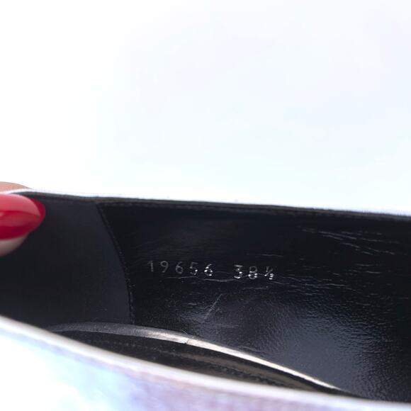 Dries Van Noten Silver Designer Pumps Metallic High Heels 38.5 Size 8.5 Leather - Picture 12 of 14